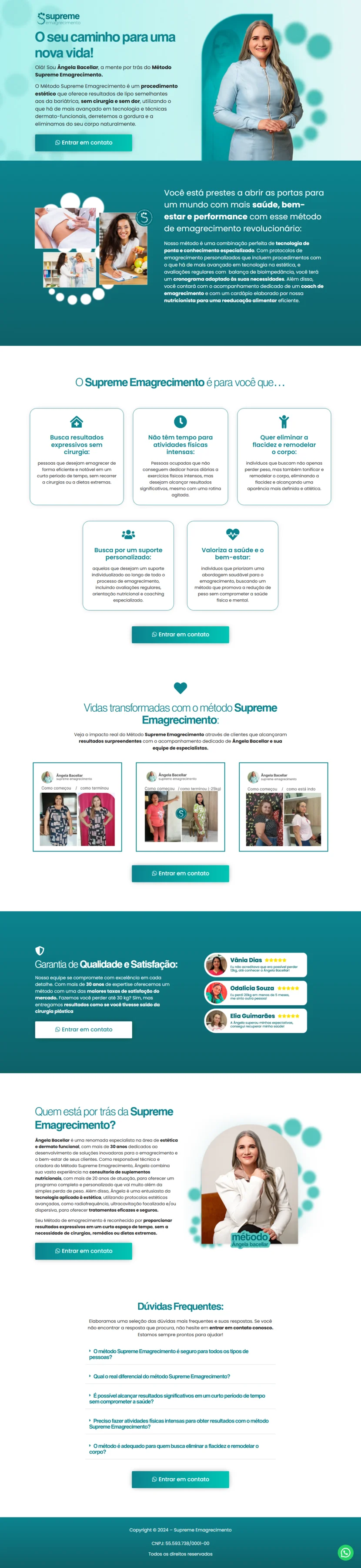Landing page completa da Supreme - Ângela Bacellar