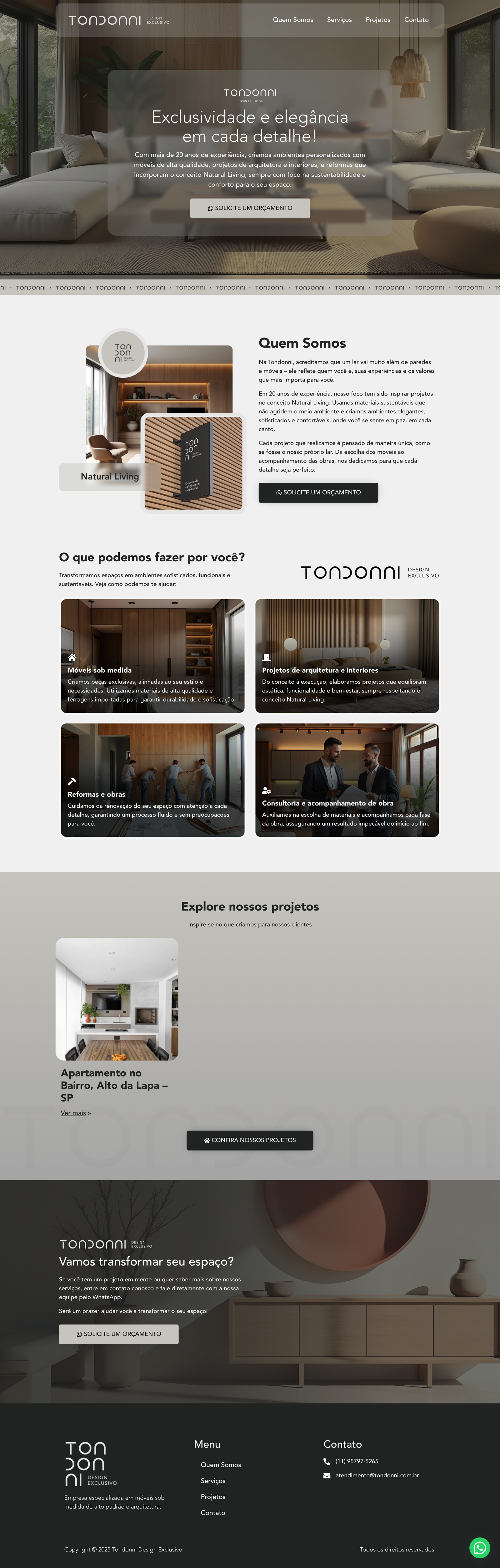 Landing page da Tondonni